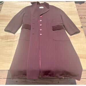 DOLCE & GABBANA Wool Winter Coat Jacket Italian Pocket Women Purple SIZE 22"x48"